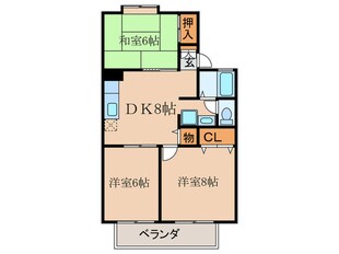 オ－クヒルズ２１の物件間取画像